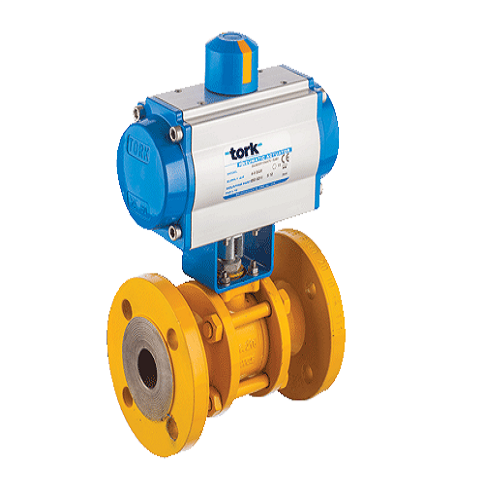 PAV 920F.80 DA ÇİFT ETKİLİ PNÖMATİK AKTÜATÖRLÜ PİK DÖKÜM DOĞALGAZ KÜRESEL VANA (ÇAP:DN80)